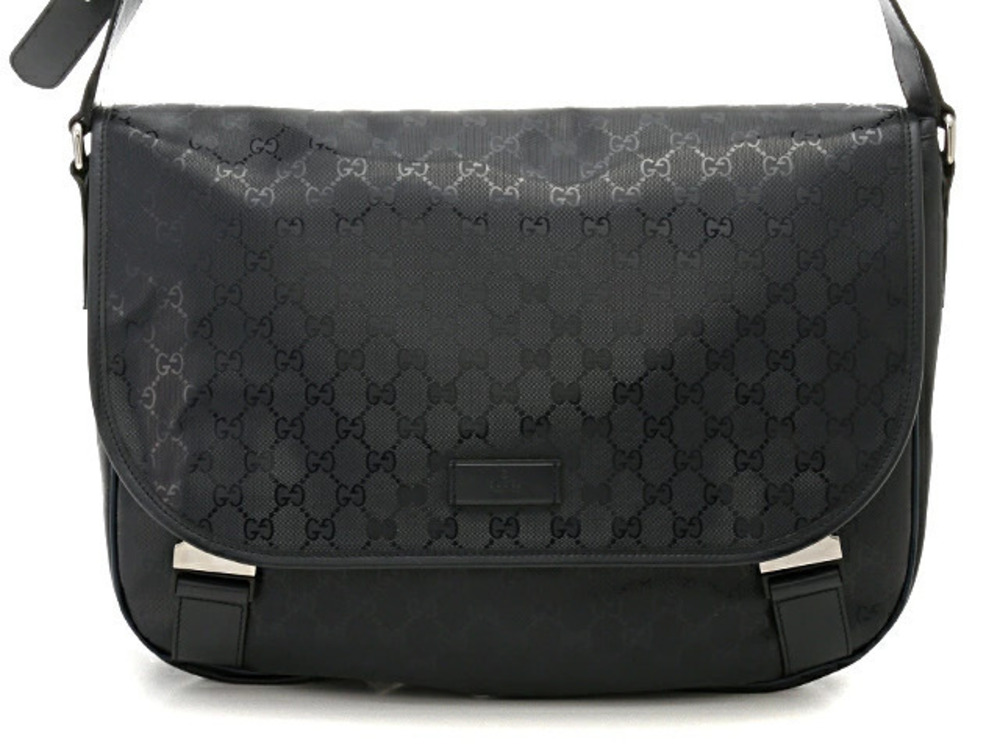 Gucci Bag Hobo Canvas Calfskin Navy Blue